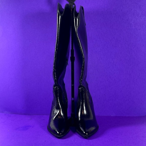 Steven‎ By Steve Madden Black Ninette Leather Knee-High Boot Women's Size 6-NEW - Picture 3 of 10